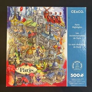 3/$20 🧩 Paris Highlights 500 Piece Jigsaw Puzzle by Ceaco